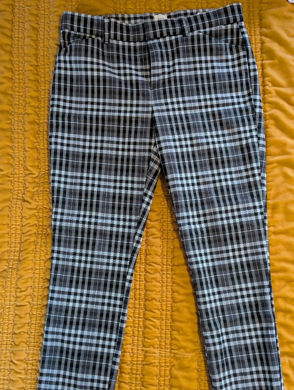 Gap Signature Skinny Ankle Pants In Gray Plaid Size 6